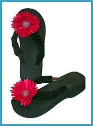 Knitted Flowery Flip Flops