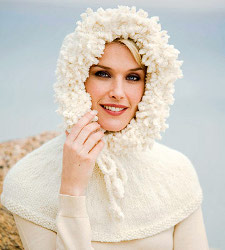 Knite White Hooded Capelet