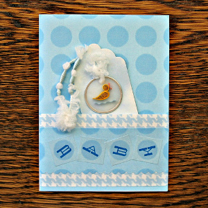 Adorable Quilled Duck Baby Card 