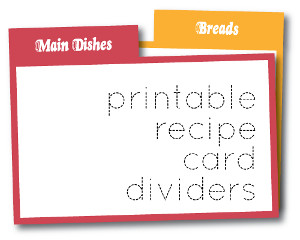Printable Recipe Card Dividers | AllFreePaperCrafts.com