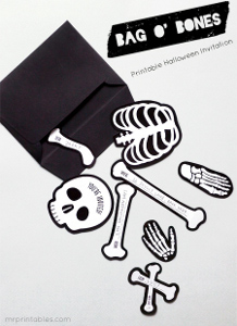 Bag O' Bones Halloween Invitations 