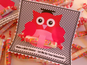 Owl and Smarties Valentines