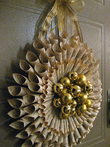 Beautiful Rolled Book Page Wreath 