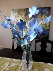 Shades of Blue Paper Flowers 