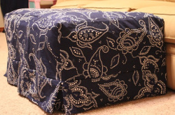 Ottoman Slipcover with Box Pleat Skirt