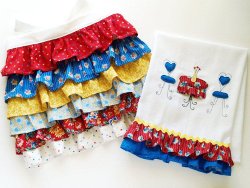 Patriotic Summer Ruffles Apron Set