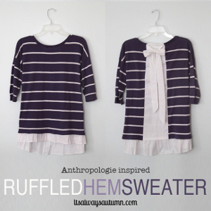 Anthropologie Ruffled Hem Sweater