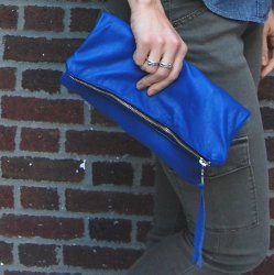 Leather Foldover Clutch Purse