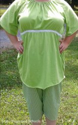  Peasant Blouse and Gingham Capri Pants