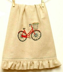 Sketchy Retro Bicycle Dishtowel