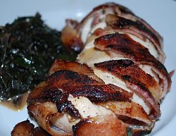 Apple BBQ Bacon Wrapped Chicken