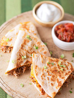 Barbecue Chicken and Cheddar Slow Cooker Quesadillas