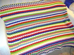Blackberry Salad Striped Afghan