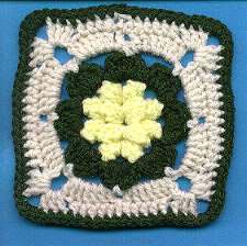 Yellow Puff Granny Square