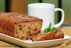 Cinnamon Crusted Banana Bread with Mini Chocolate Chips 