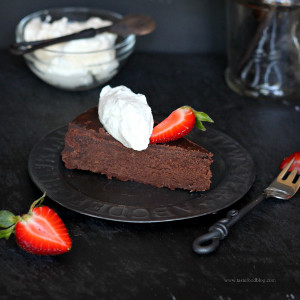 Glazed Flourless Chocolate Cake