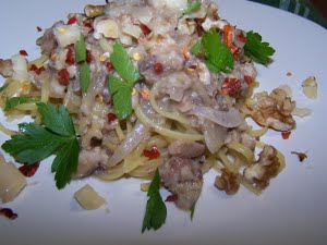Linguine with Sardines and Walnuts