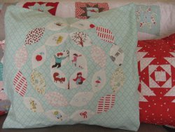 Hand Applique Petals Pillow Case