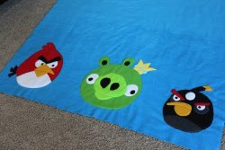 Crazed Angry Birds Blanket