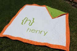Modern Monogrammed Baby Quilt