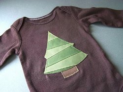 Snowflake and Christmas Tree Applique Onesie