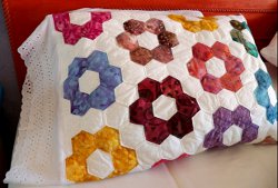 Grandmother's Flower Garden Quilted Pillowcases