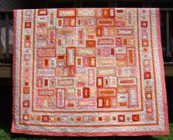 Peaches and Dreams Graphic Quilt
