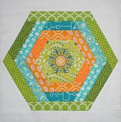 Log Cabin Hexagon Block