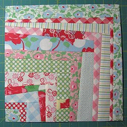 Wonky Quarter Log Cabin Block