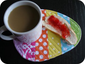 Striped Easter Egg Mug Rug