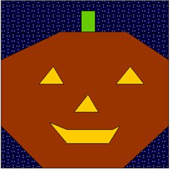 Paper Pieced Jack O Lantern Quilt Block