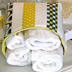 Citron Gray Quilted Basket