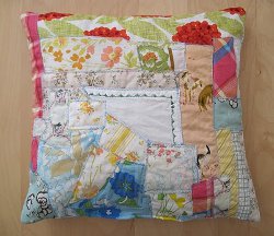 Easy Crazy Quilt Cushion