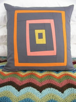 Free-form Log Cabin Pillow