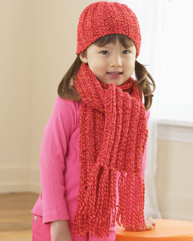 Ribbed Hat and Scarf for Child Knitting Pattern ...