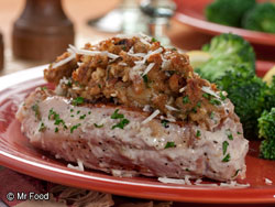 Caesar Stuffed Pork Chops