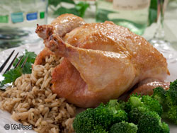 French Cornish Hens with Wild Rice 