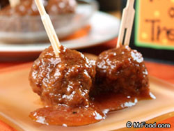 Ghoulish Glazed Meatballs
