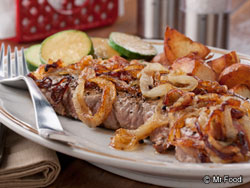 Onion Smothered Strip Steak