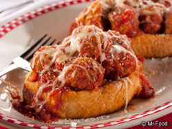 Open Faced Meatball Sandwiches