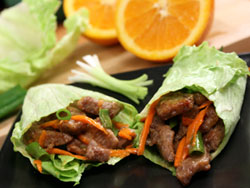 Orange Beef Lettuce Wraps