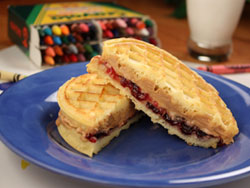 PB&J Waffle Sandwiches