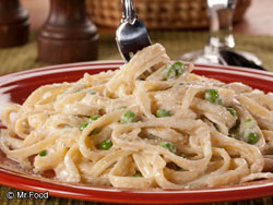 Peas and Fettuccine Alfredo