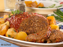 Slow Cooked Meat Loaf and Potatoes