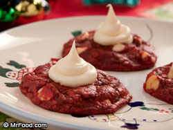 Snowcapped Red Velvet Cookies 
