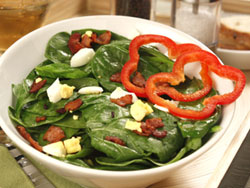 Spinach Salad with Hot Bacon Dressing