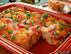 Zesty Ham and Cheese Bread Squares