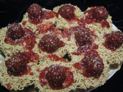 April Fools Spaghetti and Meatballs Cupcakes