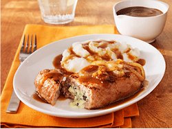 Blue Cheese Stuffed Steak with Gravy