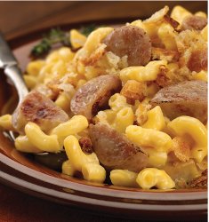 ImageChicken Sausage with Macaroni and Cheese